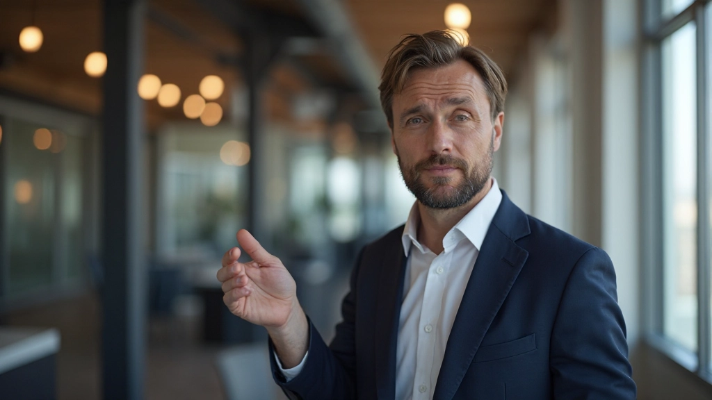 Успешный предприниматель представляет стратегию развития бренда