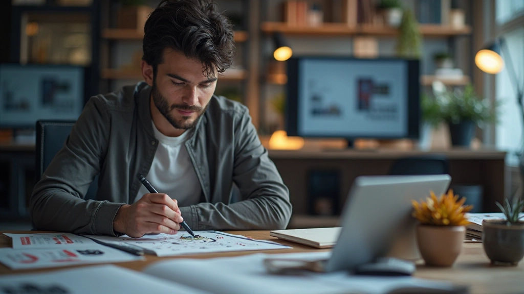 Специалист по брендингу разрабатывает логотип и визуальную идентичность компании