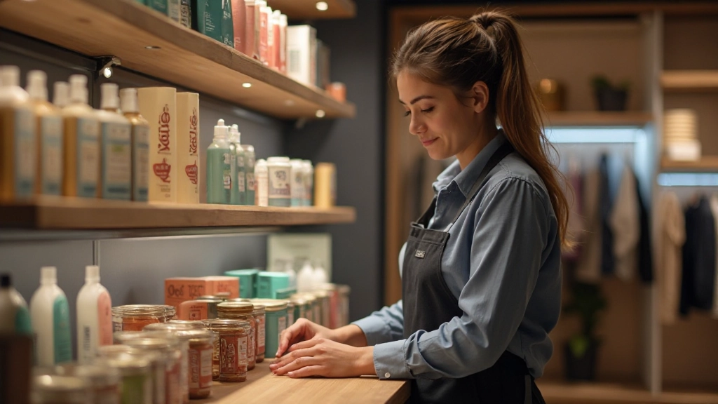 Витрина магазина с казахстанскими брендовыми товарами и привлекательным дизайном